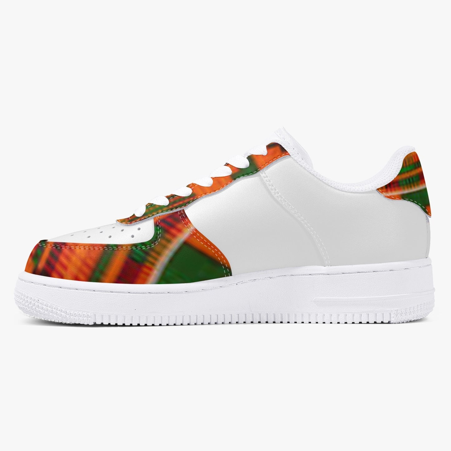 kente Low-Top Leather Sports Sneakers