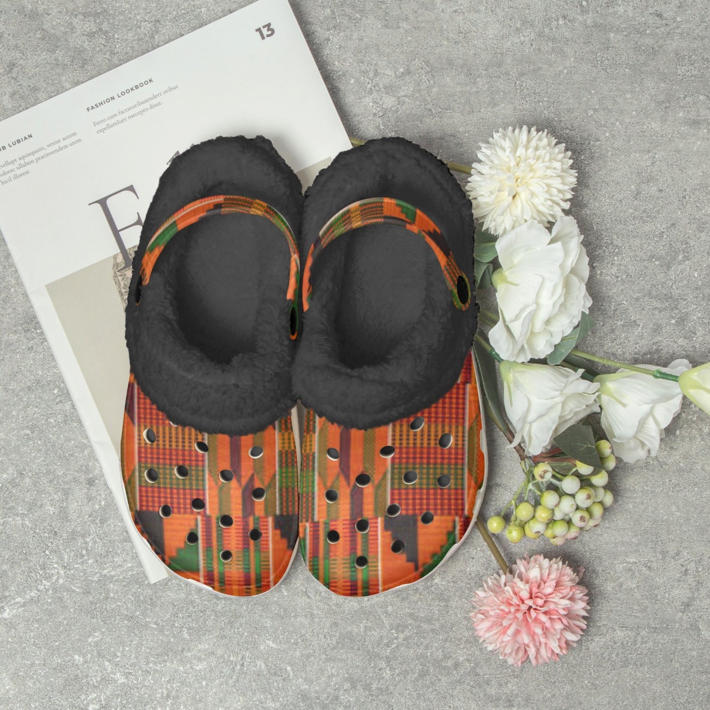 Kente -  Lined Clogs