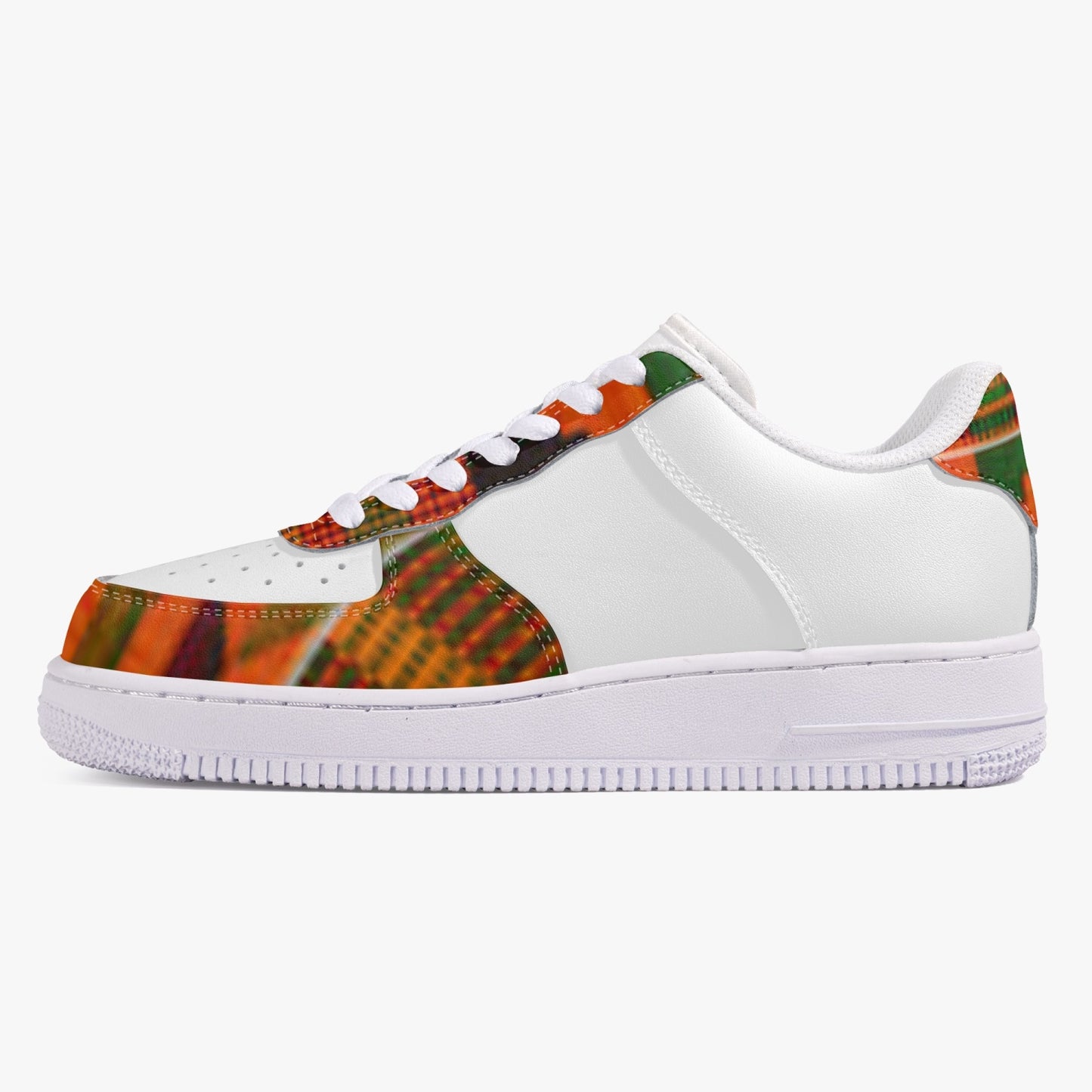 kente Low-Top Leather Sports Sneakers