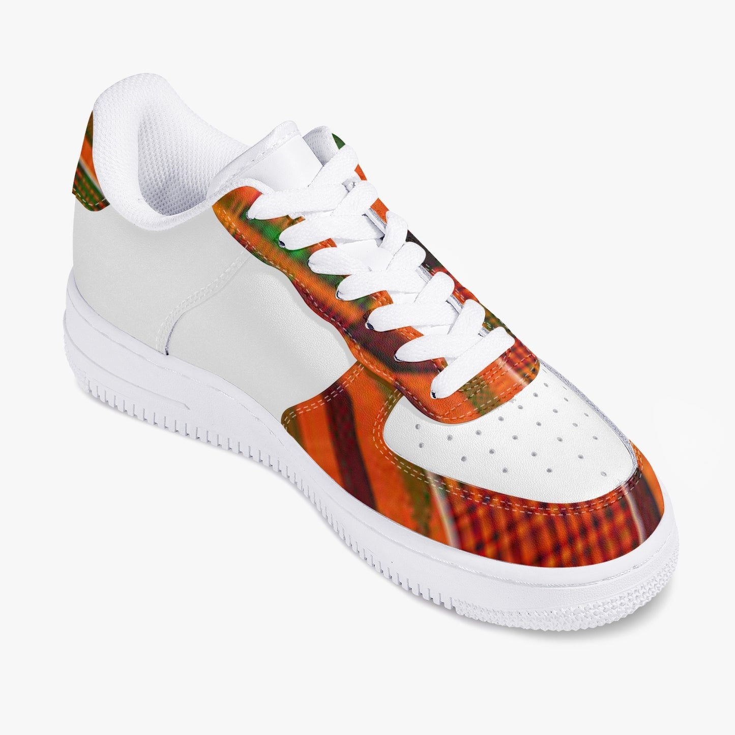 kente Low-Top Leather Sports Sneakers