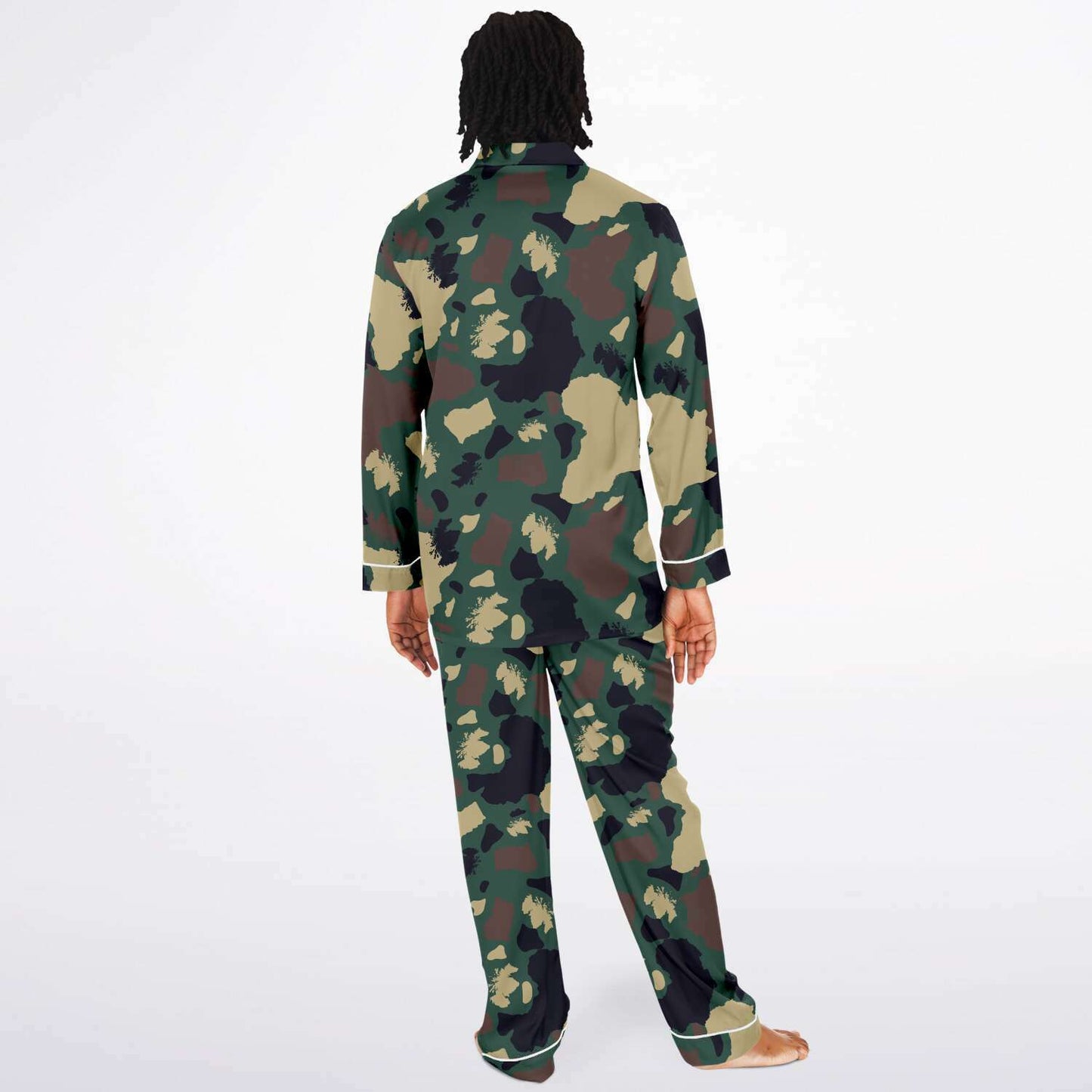 Men's Satin Pajamas -Adinkra Fatigue