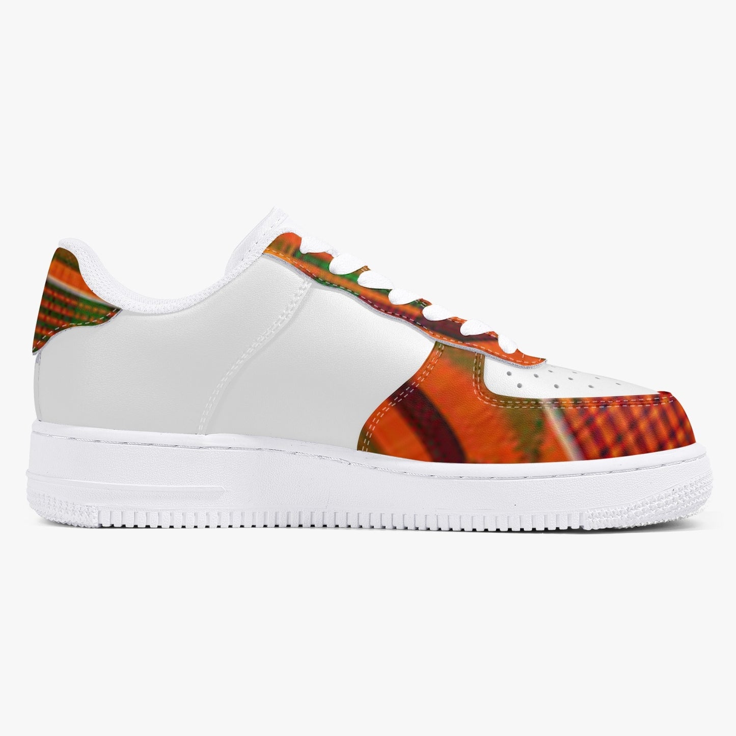 kente Low-Top Leather Sports Sneakers