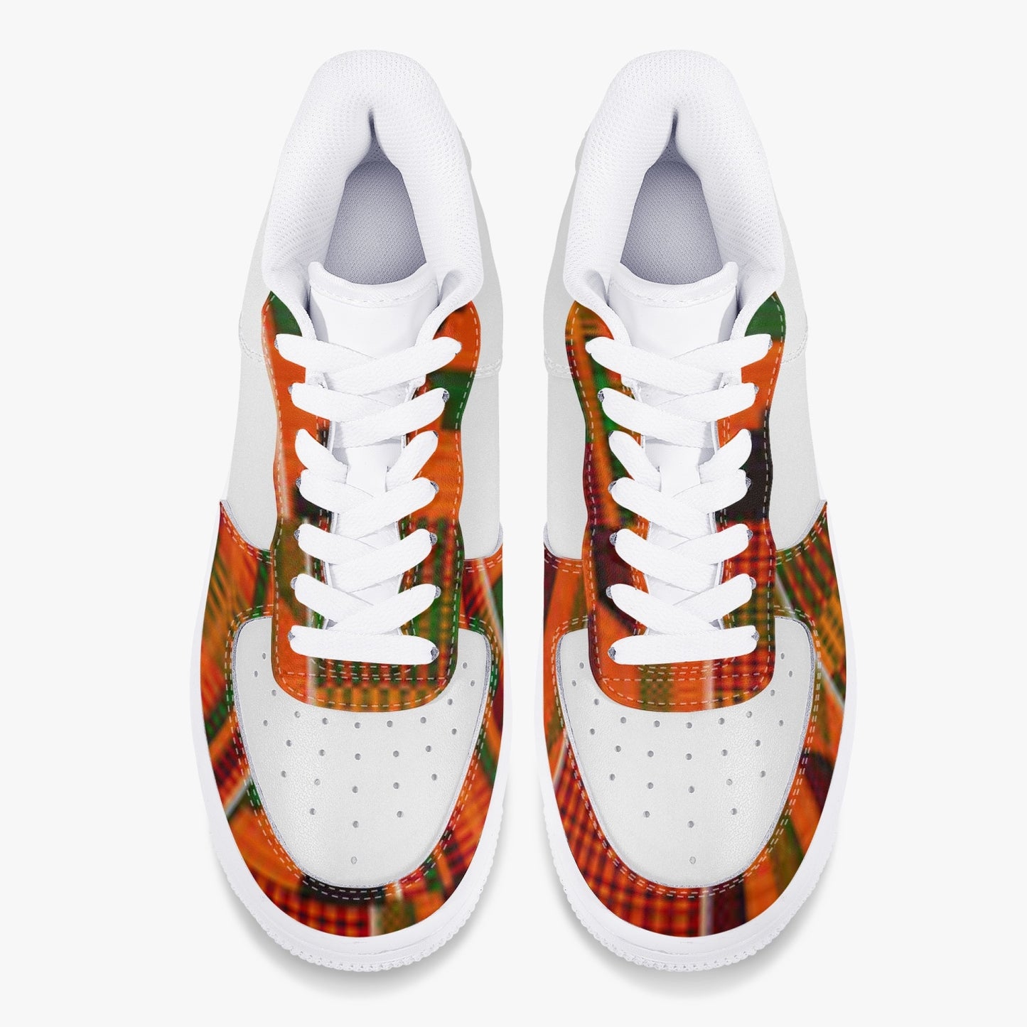 kente Low-Top Leather Sports Sneakers