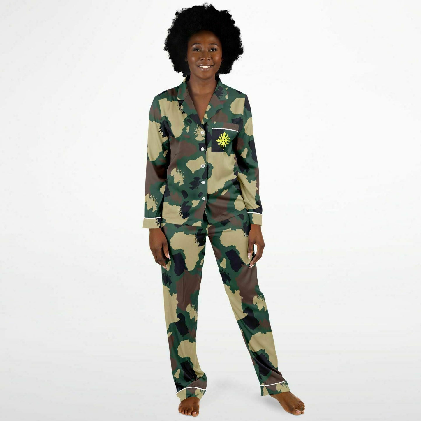 Women's Satin Pajamas - Afro-fatigues